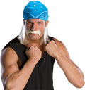 Blonde Wrestling Star Hulk Wig with Bandanna and Mustache by HalloweenStore.com