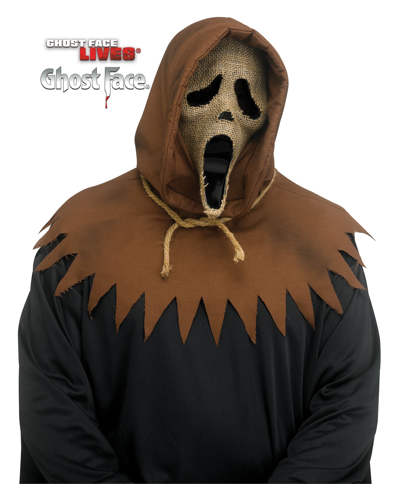 Fun World Scream Ghost Face Scarecrow Burlap Character Costume Mask by HalloweenStore.com