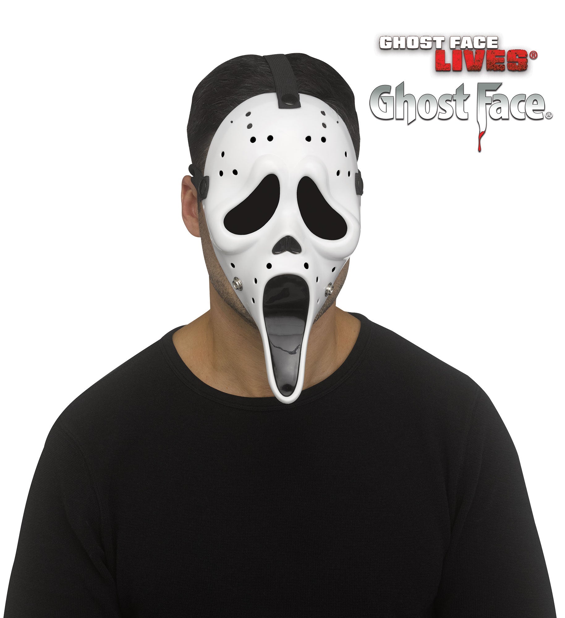 Fun World Scream Ghost Face White Hockey Character Costume Mask by HalloweenStore.com