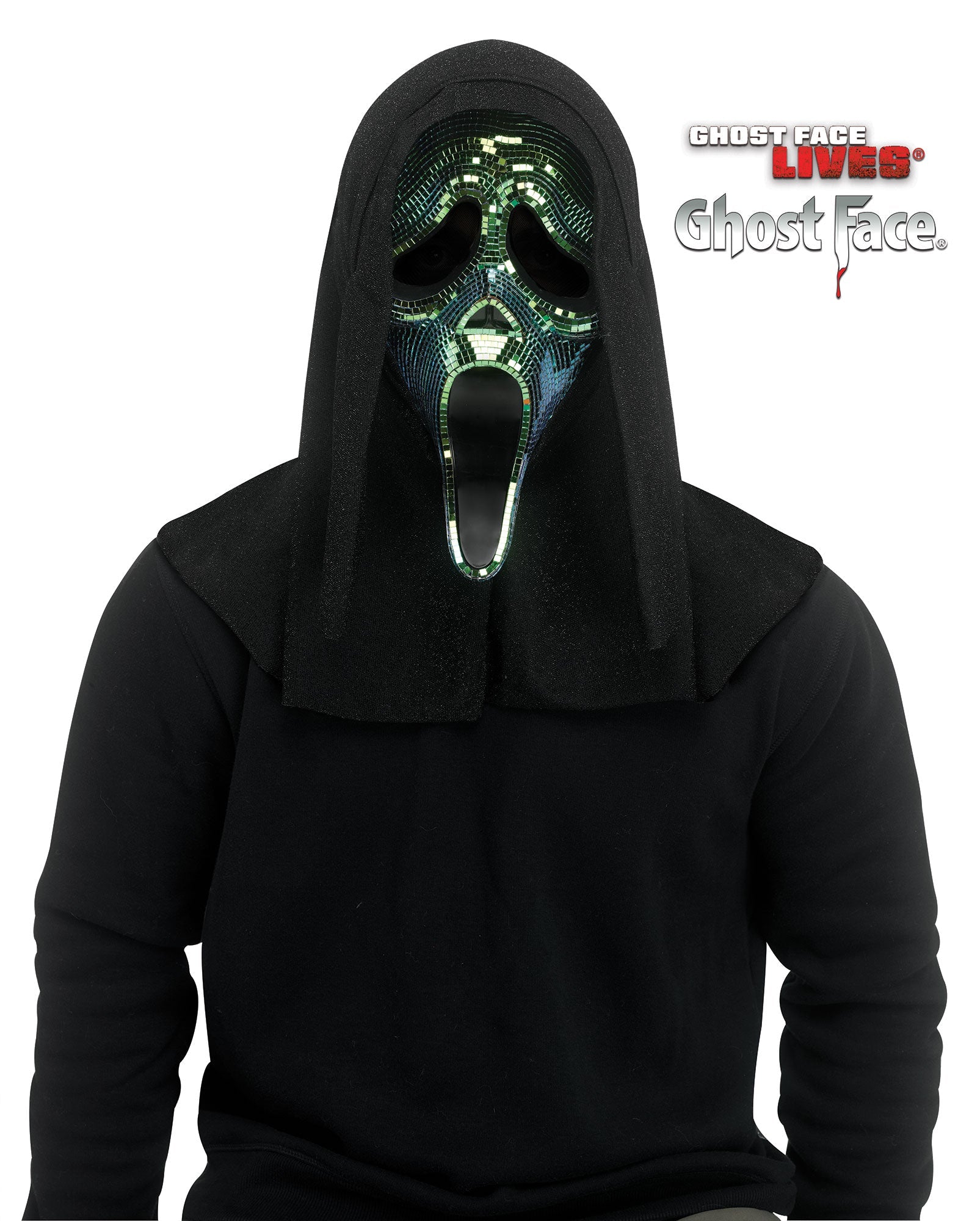 Fun World Scream Ghost Face Oil Slick Black Disco Mirror Character Costume Mask by HalloweenStore.com