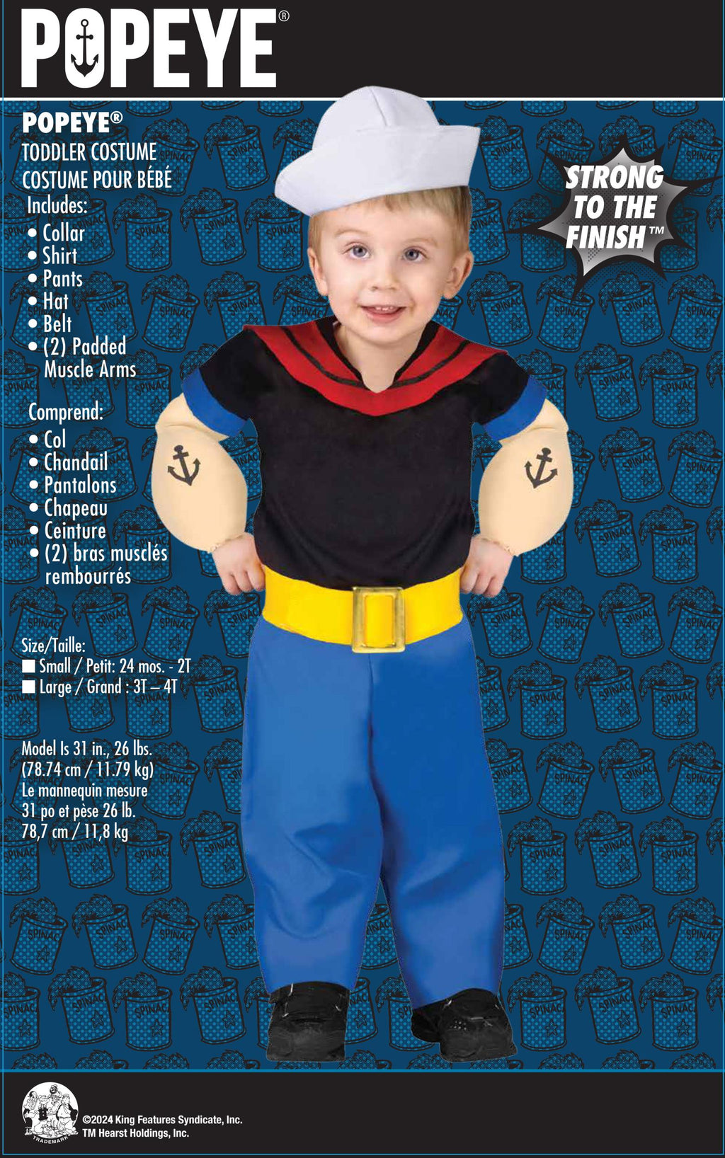 Popeye Baby Toddler Costume Large 3T-4T by HalloweenStore.com