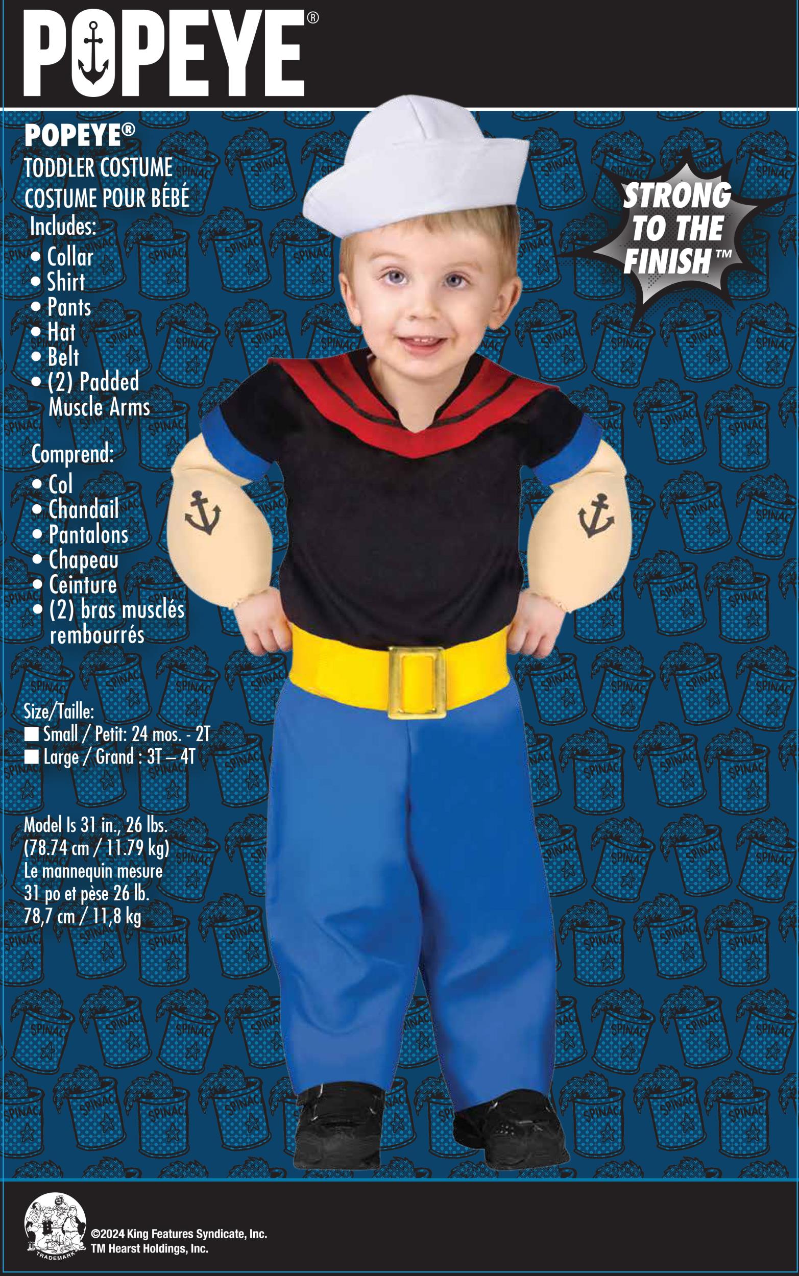 Popeye Baby Toddler Costume Small 24 months - 2T by HalloweenStore.com
