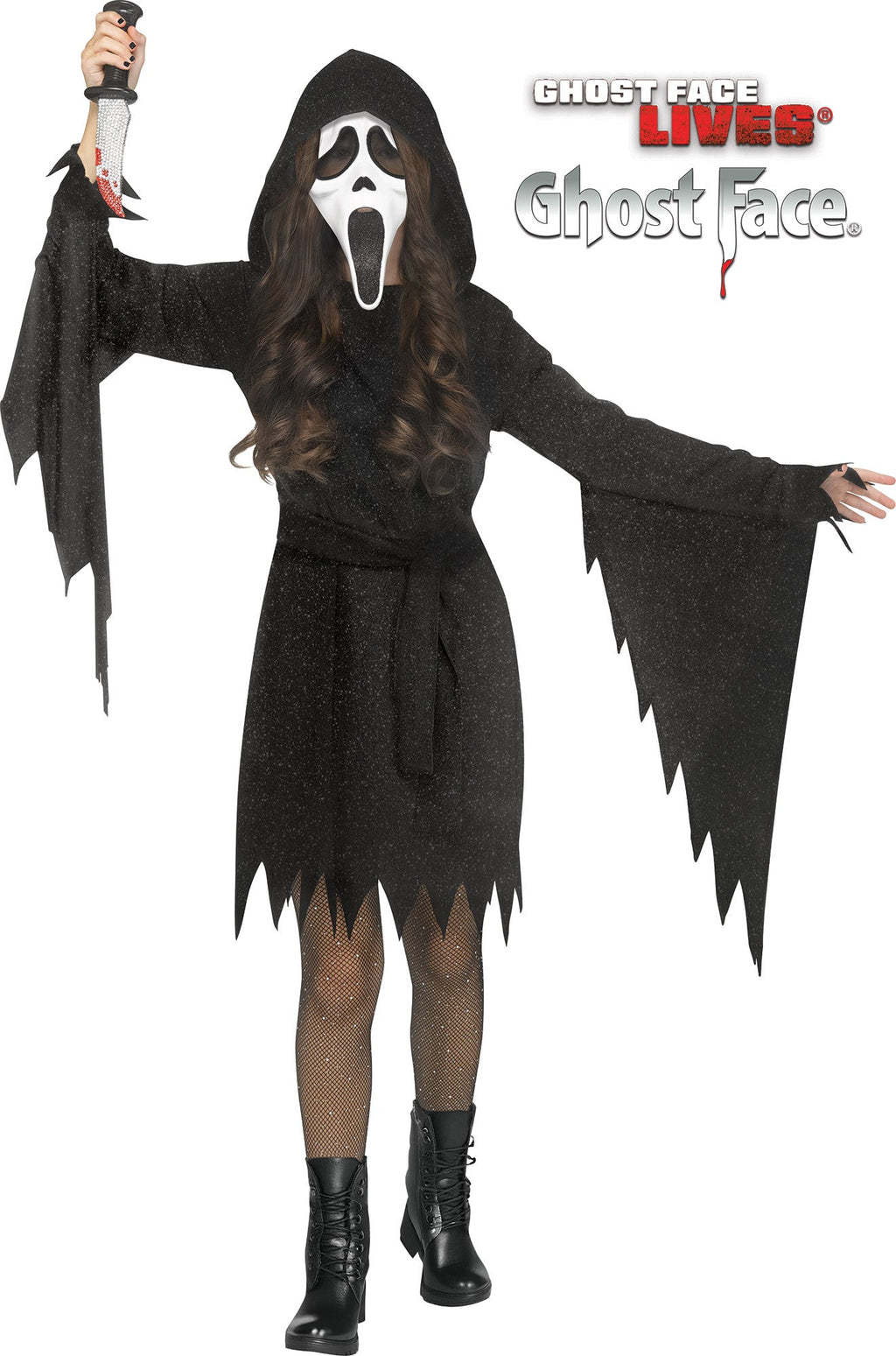 Scream Ghost Face Girls Dress Child Costume X-Large 14-16 by HalloweenStore.com