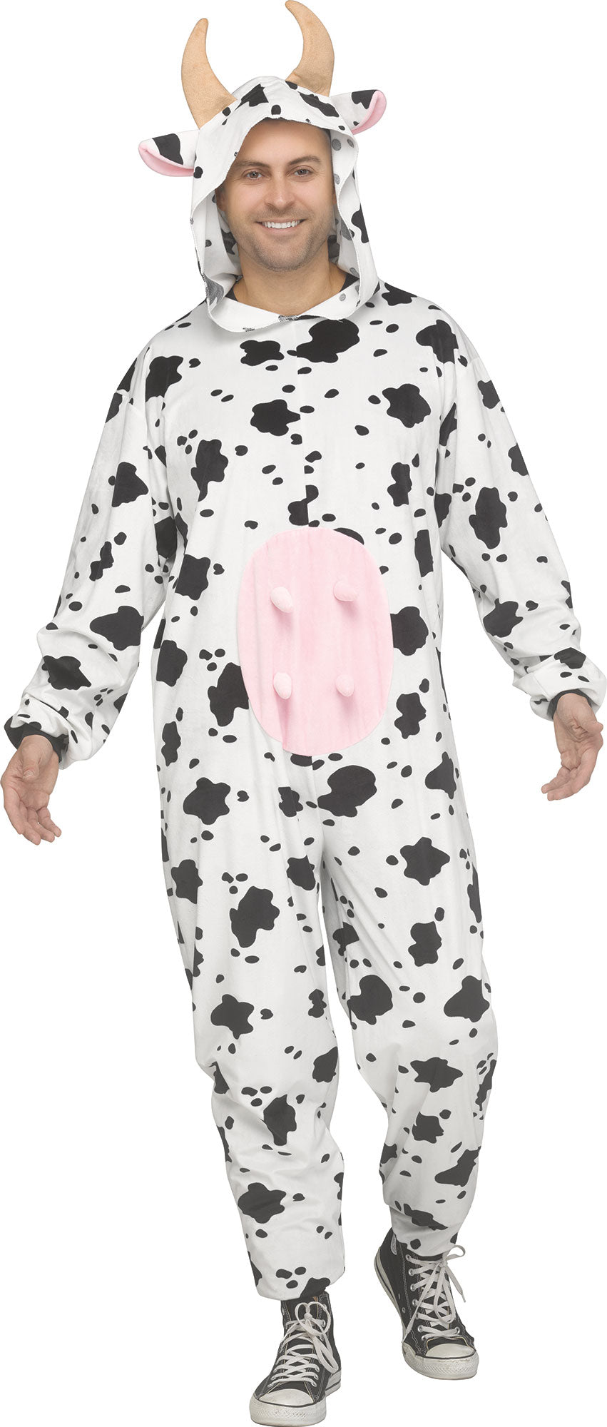 E-Z Cow Jumpsuit with Hood Adult Costume Large by HalloweenStore.com