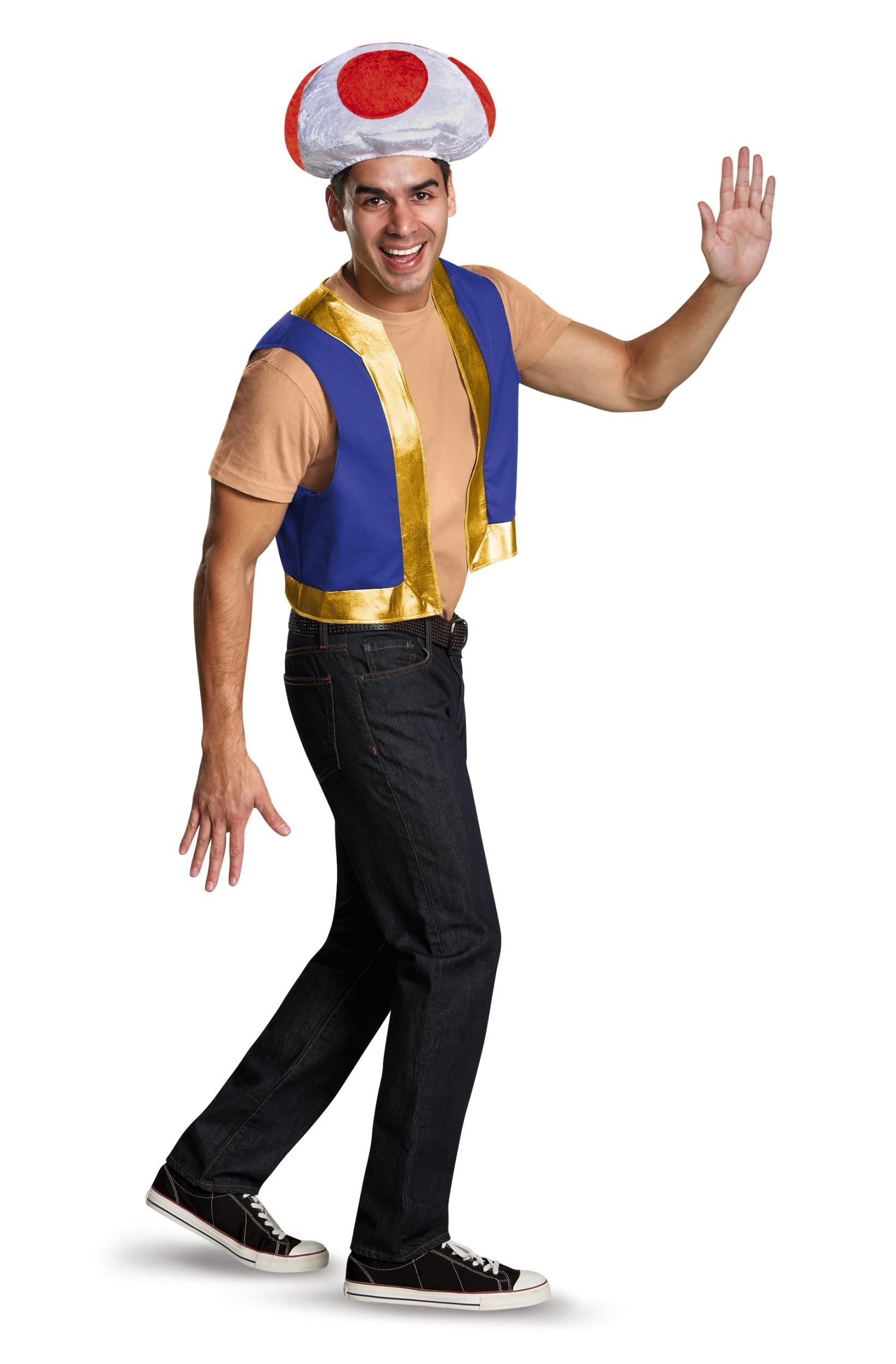 Disguise Super Mario Bros. Toad Mushroom Adult Costume Kit by HalloweenStore.com