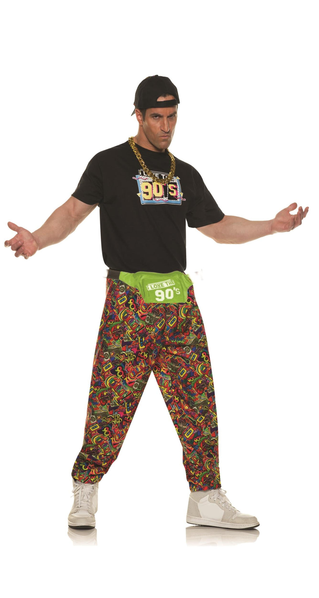 Underwraps 90's Baggy Pants Men's Costume XX-Large Multicolor by HalloweenStore.com