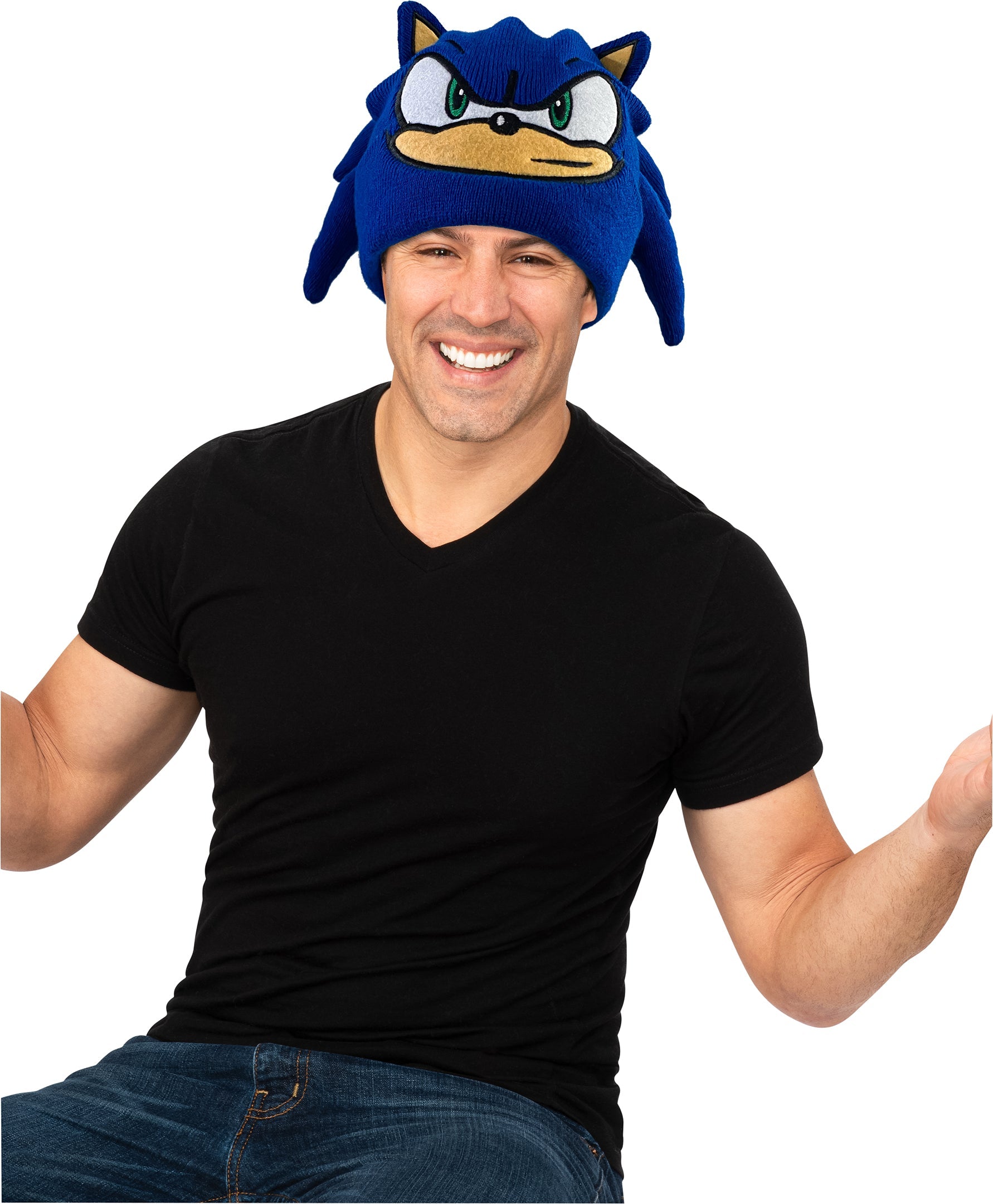 Sonic The Hedgehog Blue Beanie Stocking Cap Adult Hat by HalloweenStore.com