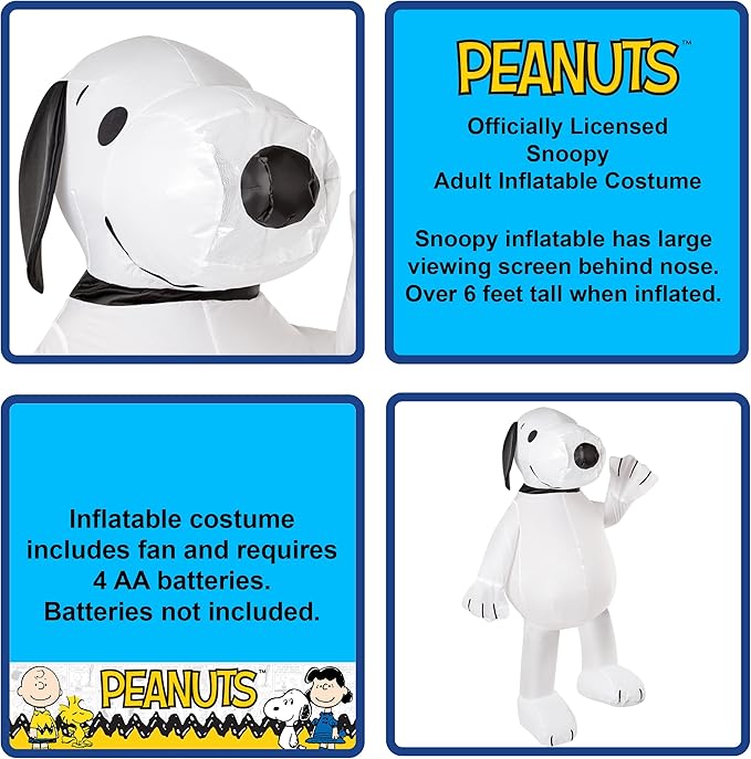 Rubie's Peanut Snoopy Inflatable Adult Costume Standard Size by HalloweenStore.com