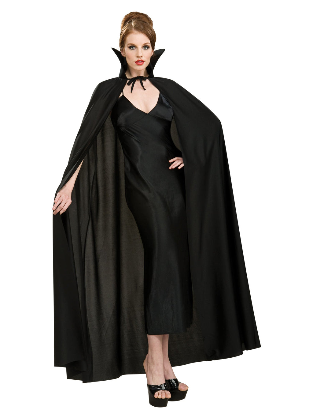 Rubie's Full Length Fabric Cape Black Costume Accessory by HalloweenStore.com