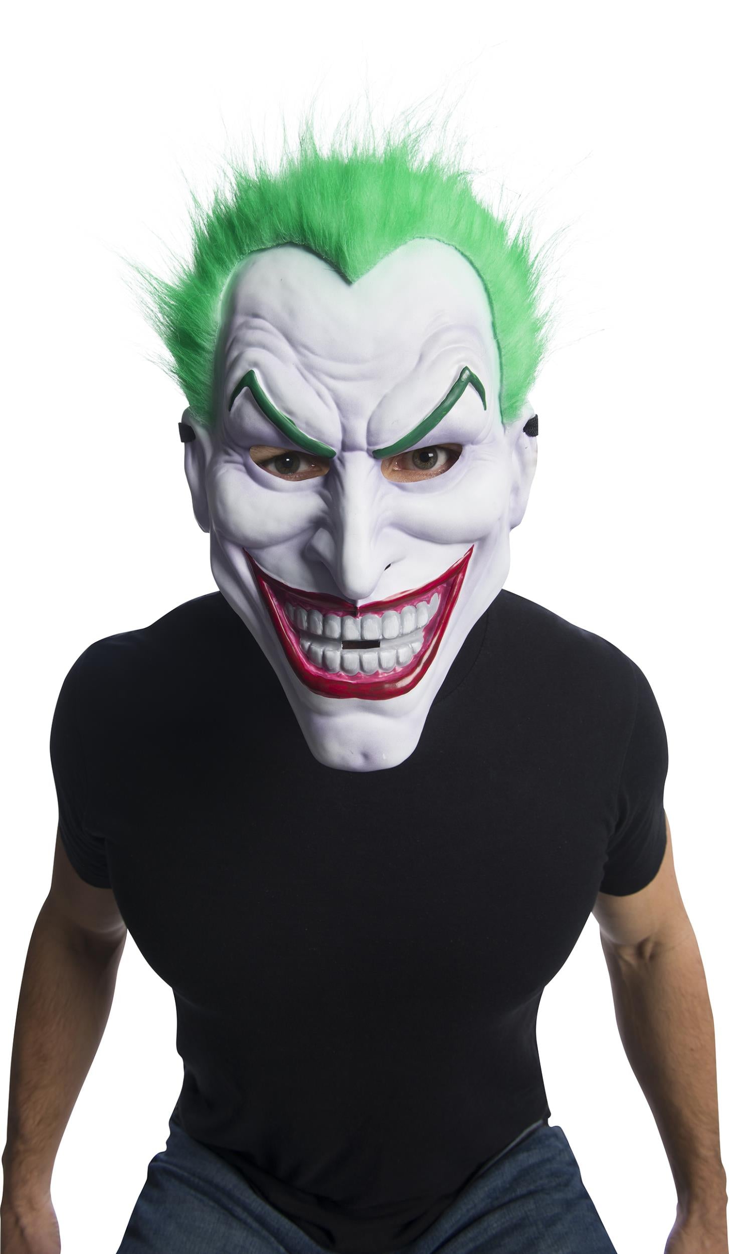 Rubie's DC Comics Villains: The Joker Vacuform Plastic Mask with Plush Hair by HalloweenStore.com