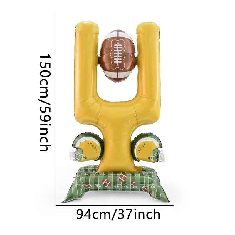 1pc 59-inch Extra-Large Standing Football Goal Post Shaped Aluminum Film Balloon | American Football Theme Party Decoration, Event Party Decor, ' Birthday Decoration
