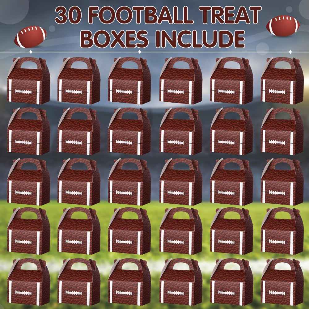 30pcs Football Party Favor Box - Party Favor Bag with Handle, Candy And Snack Gift Bag, Basketball And Football Party Supplies