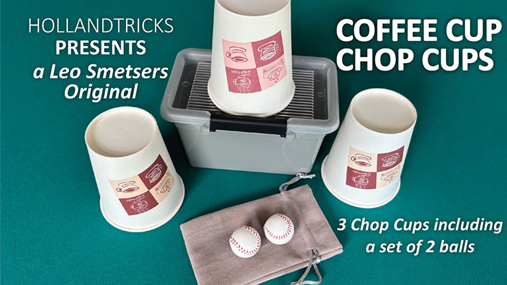 Coffee Cup Chop Cup (3 cups and 2 balls) by Leo Smetsers - Trick by Murphy's Magic Supplies, Inc.
