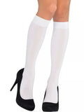 Girls White Knee High Leggings One Size 8-10 by Masquerade