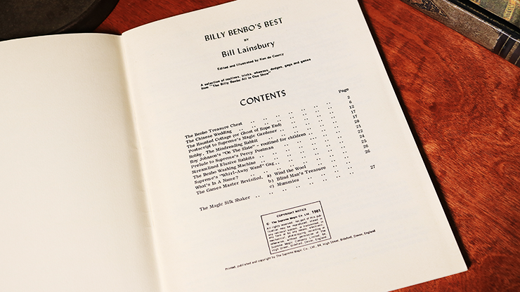 Billy Benbow's Best by Bill Lainsbury - Book by Murphy's Magic Supplies, Inc.