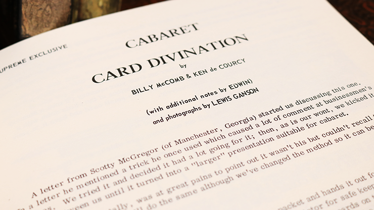 Cabaret Card Divination by Billy McComb and Ken de Courcy - Book by Murphy's Magic Supplies, Inc.