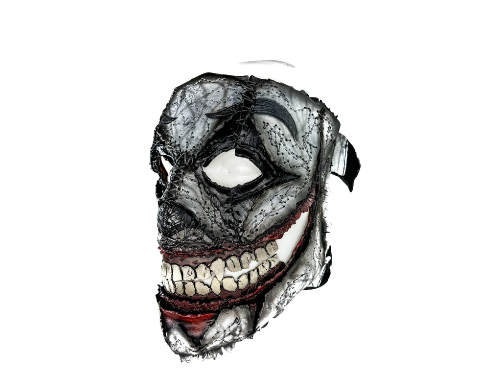 Genuine Leather Mask - GigaMyme Clown - Handmade Mime Full Face Cover for Halloween, Performance or Cosplay Costume by Rockwell Masks