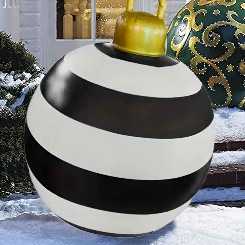1pc PVC Inflatable Ball, 24-Inch Large Outdoor Fun Festive Atmosphere Printed Inflatable Decoration Ball