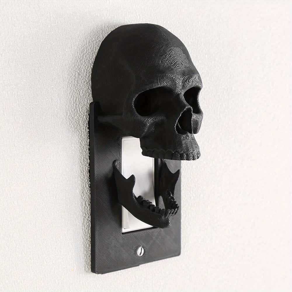 1pc Gothic Skull Wall Switch Cover & Outlet Plate - Battery-Free, Easy Screw Installation, Halloween Home Decor, Durable Wall Plate for Living Room, Bedroom, Office - Spooky Gift Idea