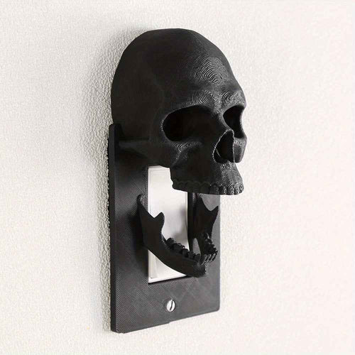 1pc Gothic Skull Wall Switch Cover & Outlet Plate - Battery-Free, Easy Screw Installation, Halloween Home Decor, Durable Wall Plate for Living Room, Bedroom, Office - Spooky Gift Idea