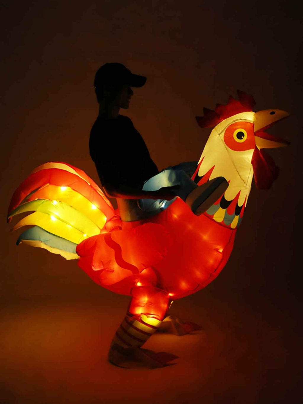 Halloween Carnival Easter Inflatable Rooster Costume for Adults, Holiday Party Outfit (Inflatable Costume, No Size Measurement Required)
