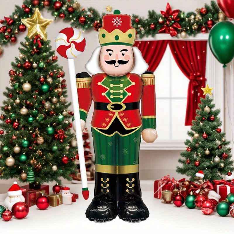 Giant 62-Inch Nutcracker Soldier Balloon - Inflatable Christmas Decoration for Indoor & Outdoor Parties