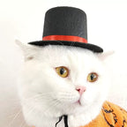 Cat Knitted Gentleman Scarf Collar Magician Hat Small by My Store