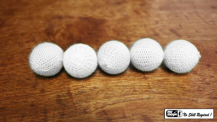 Crochet 5 Ball combo Set (1"/White) by Mr. Magic by Murphy's Magic Supplies, Inc.