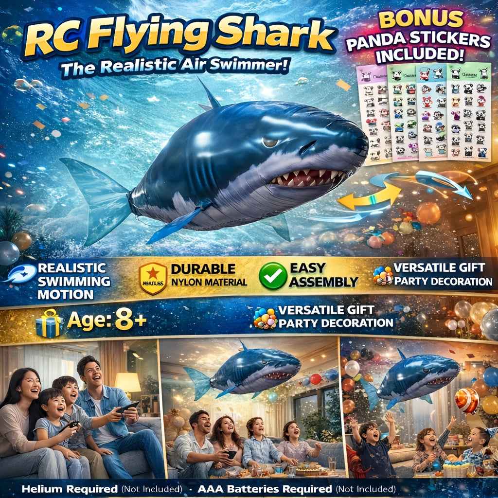 [Christmas, Halloween Gift] Remote Control Gliding Shark Inflatable, Realistic RC Flying Fish Balloon Toy for Kids & Teens, Hovers And Floats in Mid-Air, Amazing Black Friday Deals, Best Birthday, Christmas, Halloween Gift Idea, Soaring Adventure Indoor/