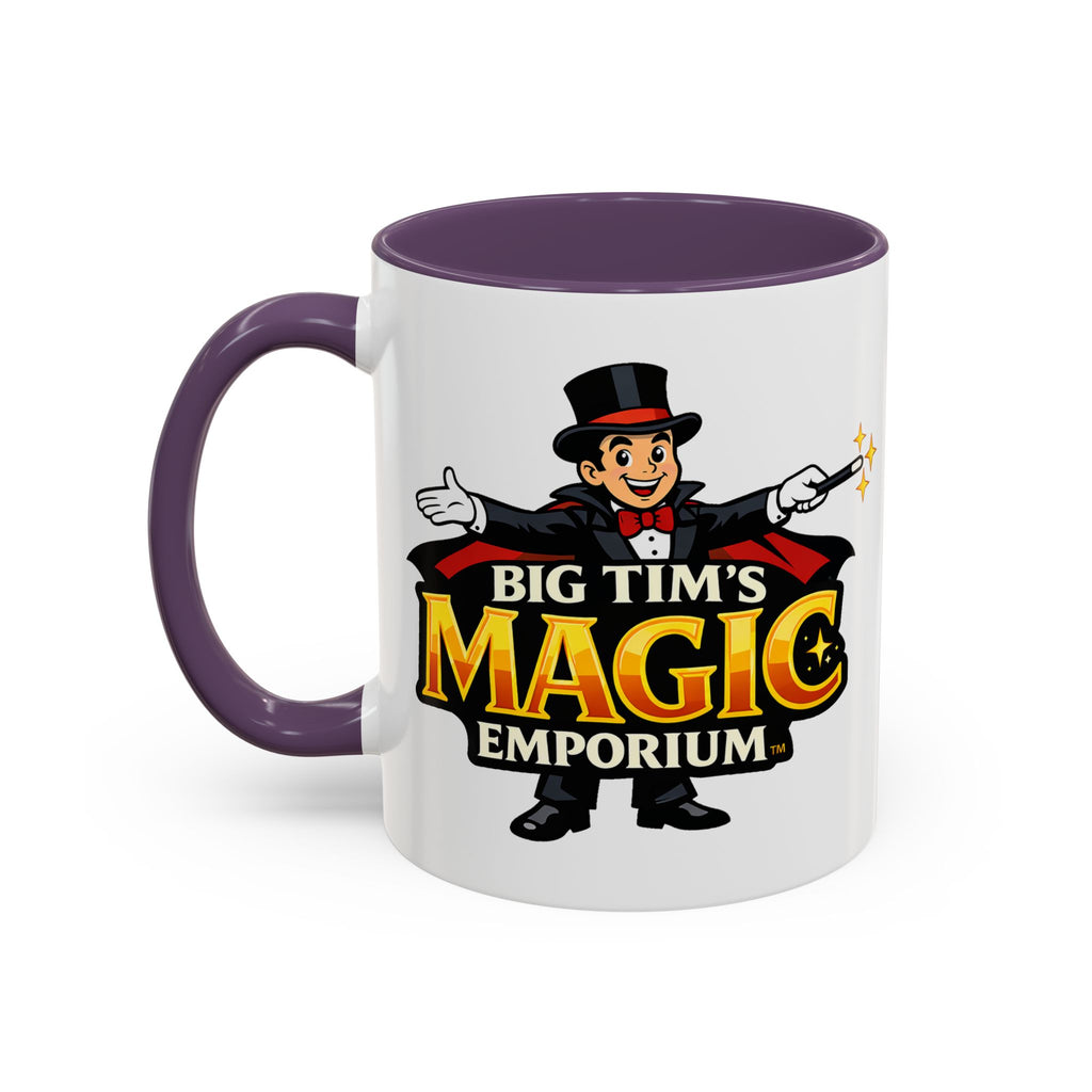 Magic Logo Coffee Mug — "Big Tim's Magic Emporium" Accent Mug (11/15oz) by Printify