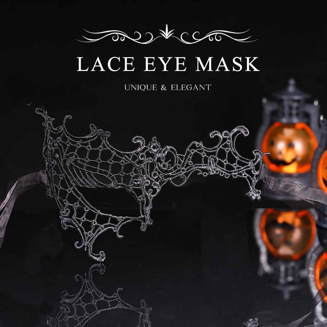 Masquerade Lace Mask Women Black Lace Masks Costume Party Proms Face Mask Halloween Eye Mask by SHOMICOBOUTIQUE