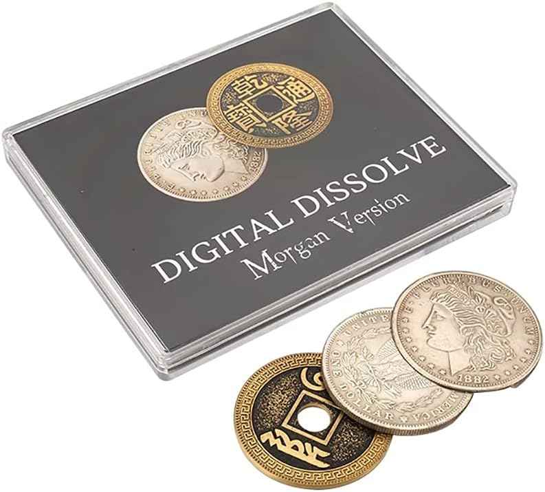 ZQION Digital Dissolve (Morgan Version) Magic Tricks Coin Visually Change Magic Close Up Magic Coins Gimmick Magic Mentalism