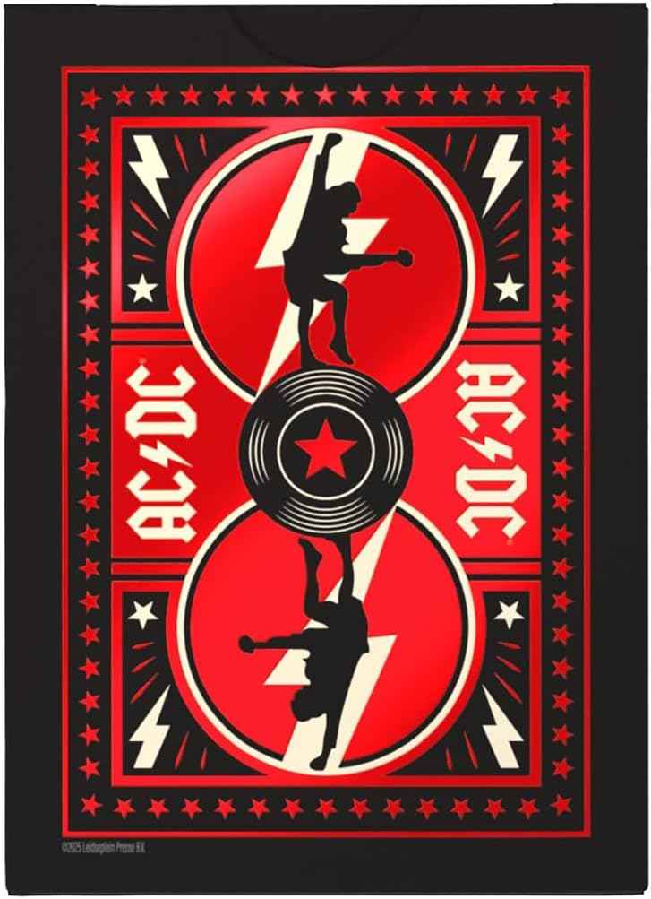 Bicycle ACDC Playing Cards, Features Iconic ACDC Song Titles and Band Designs, Red and Black, 1 Deck
