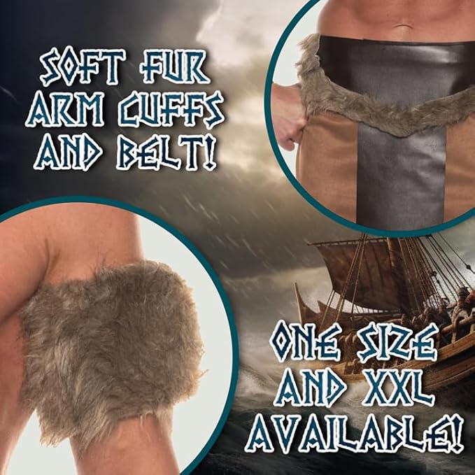 Men's Barbarian Cave Man Adult Costume Rugged Warrior by HalloweenStore.com