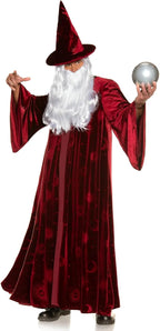 Adult Burgundy Wizard Stargazer Fantasy Magic Sorcerer Men's Costume by HalloweenStore.com