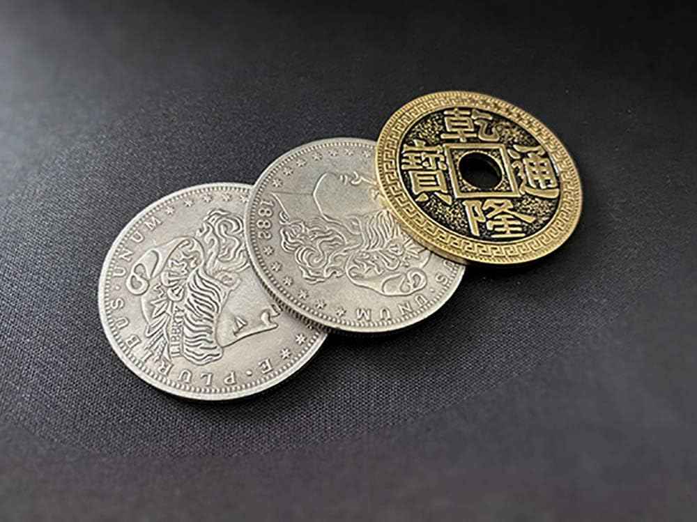 ZQION Digital Dissolve (Morgan Version) Magic Tricks Coin Visually Change Magic Close Up Magic Coins Gimmick Magic Mentalism