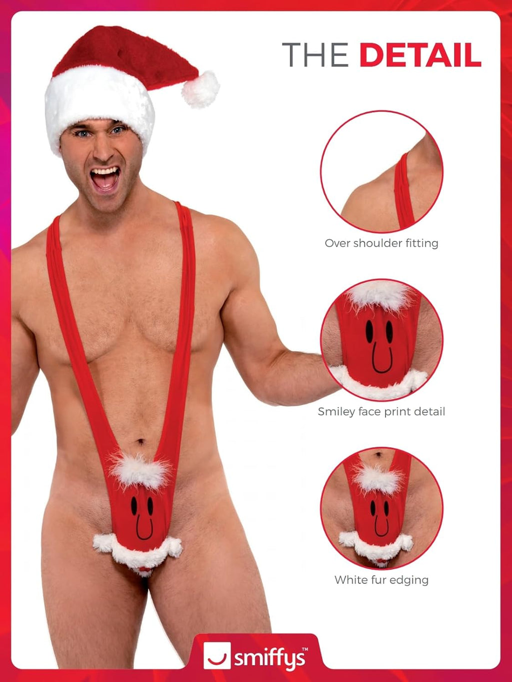 Santa Kini Red with Santa Face, Christmas Adult by HalloweenStore.com