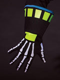 Ravin' Neon Skeletech Skeleton Adult Gloves Black Light Glow by HalloweenStore.com