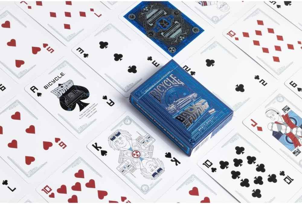 Bicycle Back To The Future Playing Cards 1 Pack, Premium, Foil, Metallic , Blue