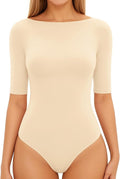 Nude Bodysuit Half Sleeve Adult Body Fusion by HalloweenStore.com