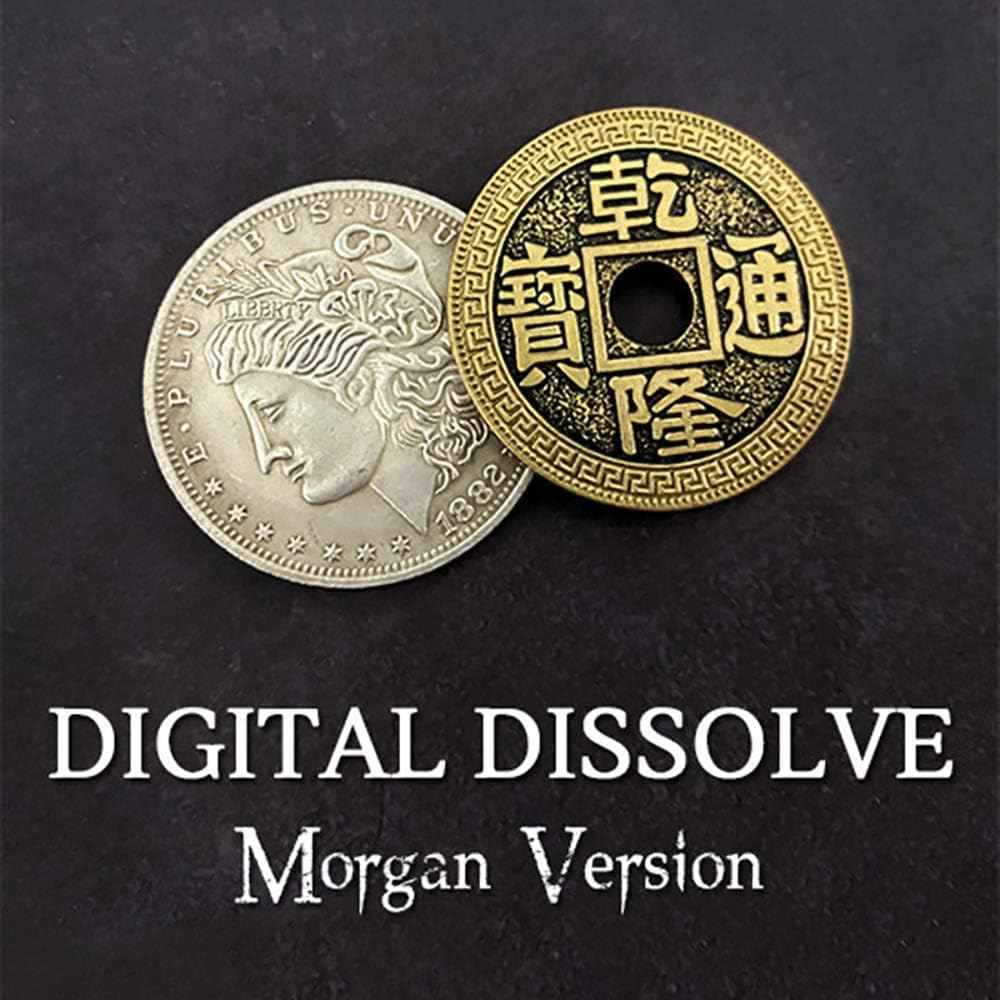 ZQION Digital Dissolve (Morgan Version) Magic Tricks Coin Visually Change Magic Close Up Magic Coins Gimmick Magic Mentalism