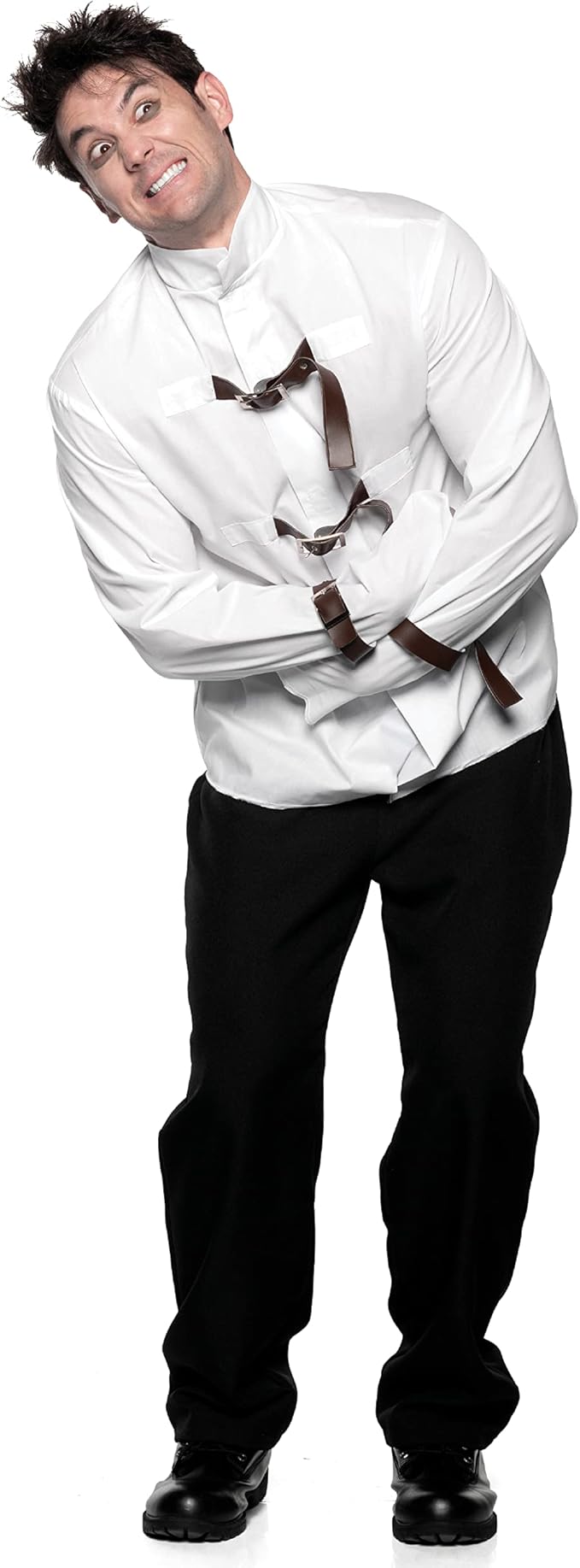 Adult Straight Jacket Psychotic Mental Asylum Patient White Costume by HalloweenStore.com