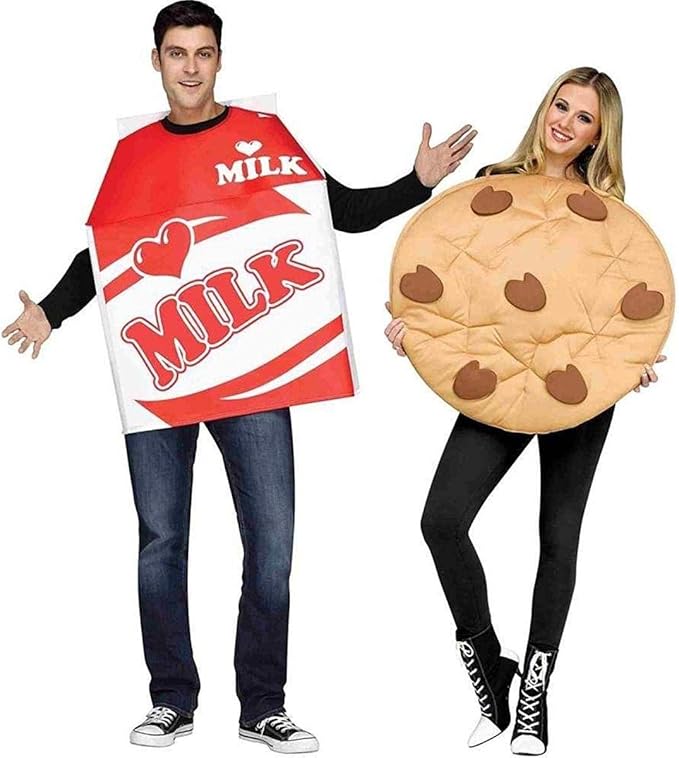Milk and Cookie Adult Couples Costumes by HalloweenStore.com