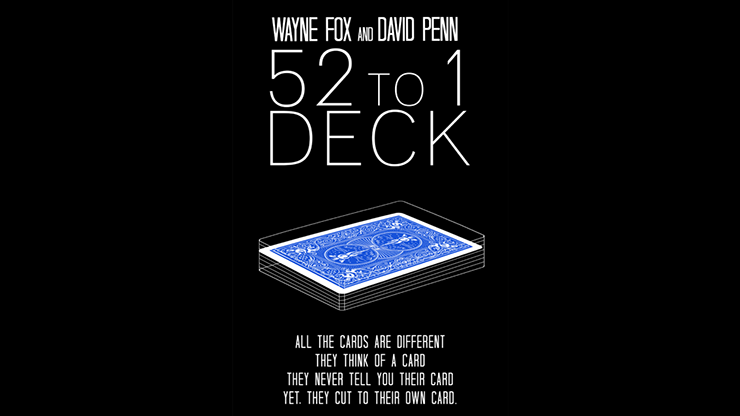 The 52 to 1 Deck Blue (Gimmicks and Online Instructions) by Wayne Fox and David Penn - Trick by Murphy's Magic Supplies, Inc.