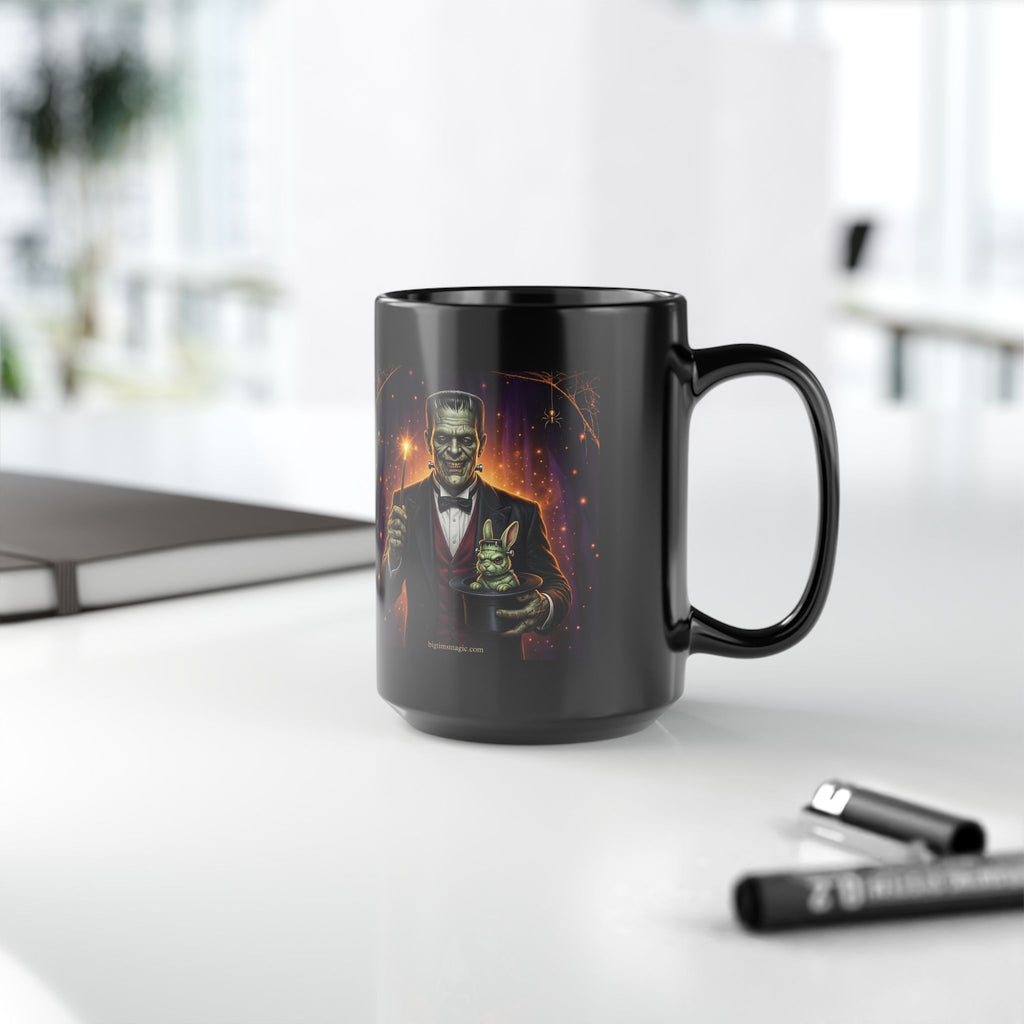 Frankenstein | Dracula Magician Black Mug — Halloween mug/Coffee Cup (11oz/15oz) by Printify