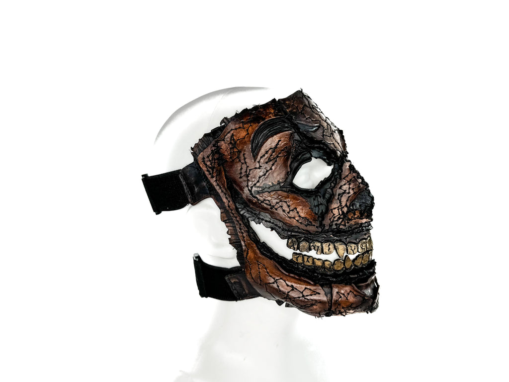 Genuine Leather Mask - GigaMyme Leatherface Edition - Handmade Mime Full Face Cover for Halloween, Performance or Cosplay Costume by Rockwell Masks