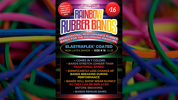 Joe Rindfleisch's SIZE 16 Rainbow Rubber Bands (Combo Pack) by Murphy's Magic Supplies, Inc.