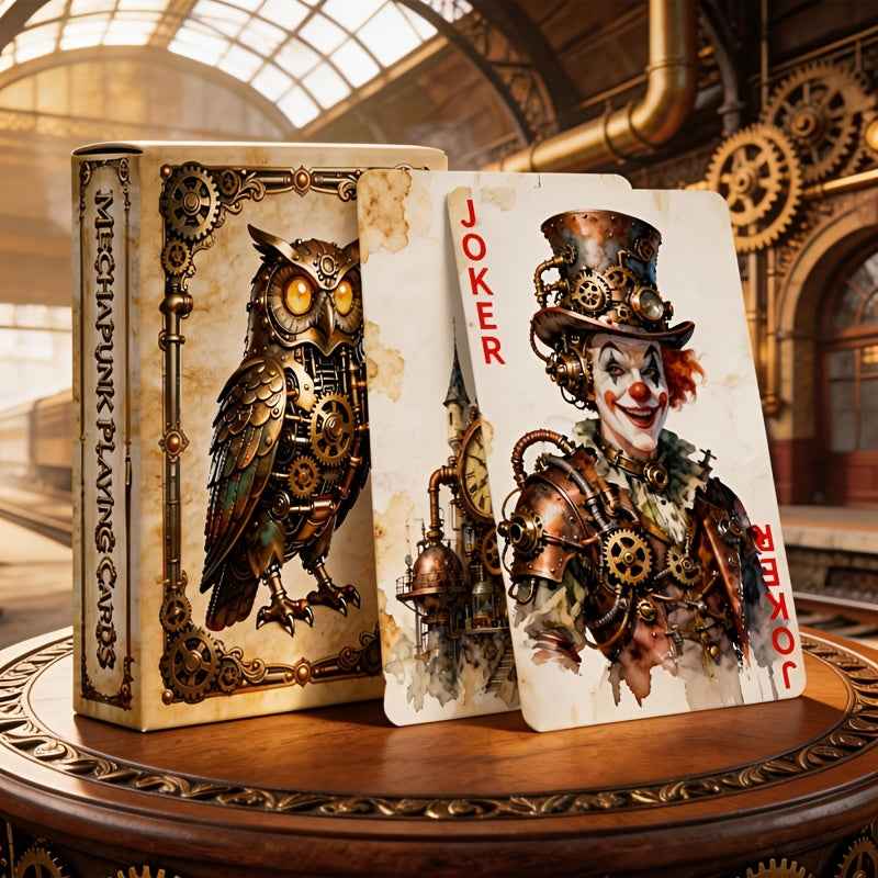 Vintage Punk Playing Cards 55 Patterns Are Not Repeated Each Thickened Paper Shuffles Y Easy to Carry Suitable for Family Gatherings Party Supplies Beautiful Artwork Board Game Cards for Adults and Friends