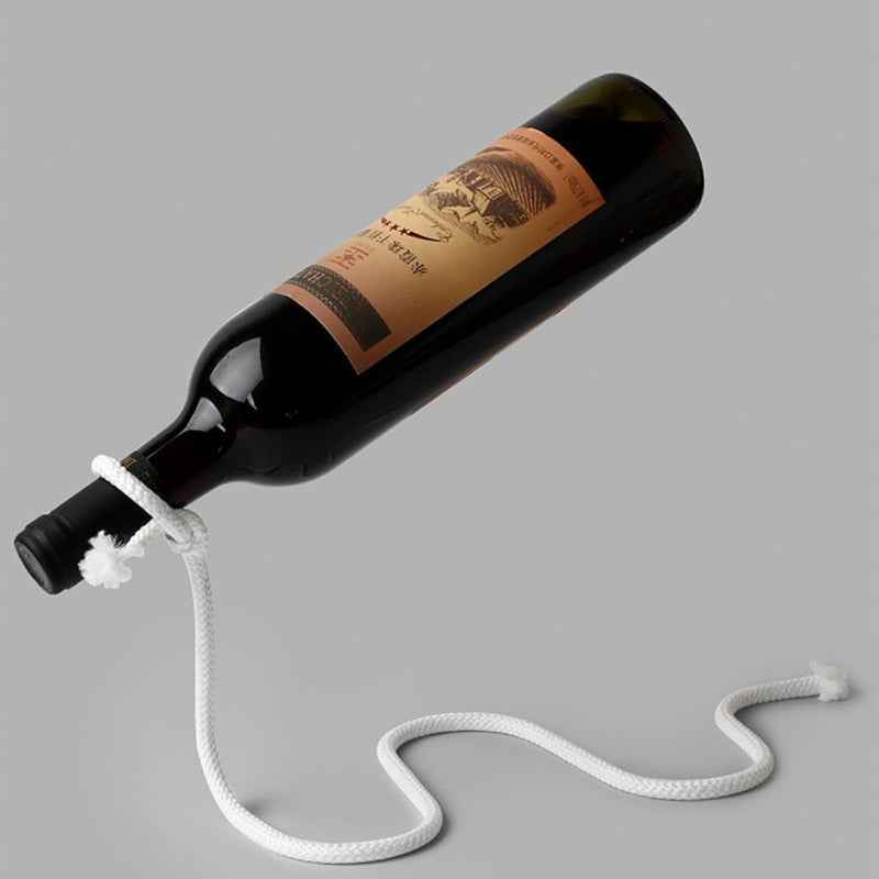 Stainless Steel Magic Suspending Rope Wine Holder - Floating Illusion Serpentine Bottle Rack, Creative Home Bar Decor & Novelty Gift, Wine Rack