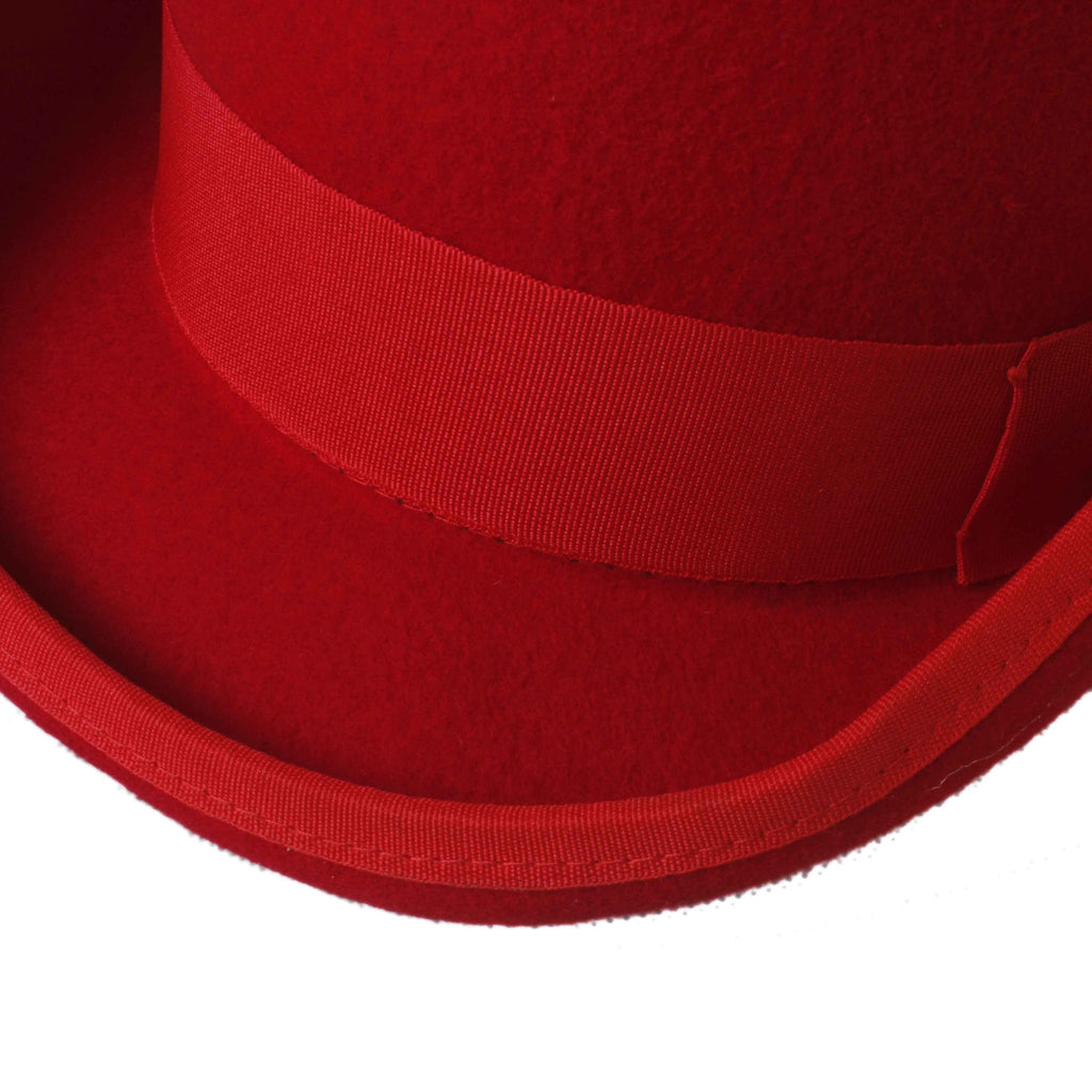 [Premium Top Hat] 2D Flat - 100% Pure Wool Women's Red High Hat, Presidential Hat, Magician's Hat, Premium Top Hat Available in Three Sizes